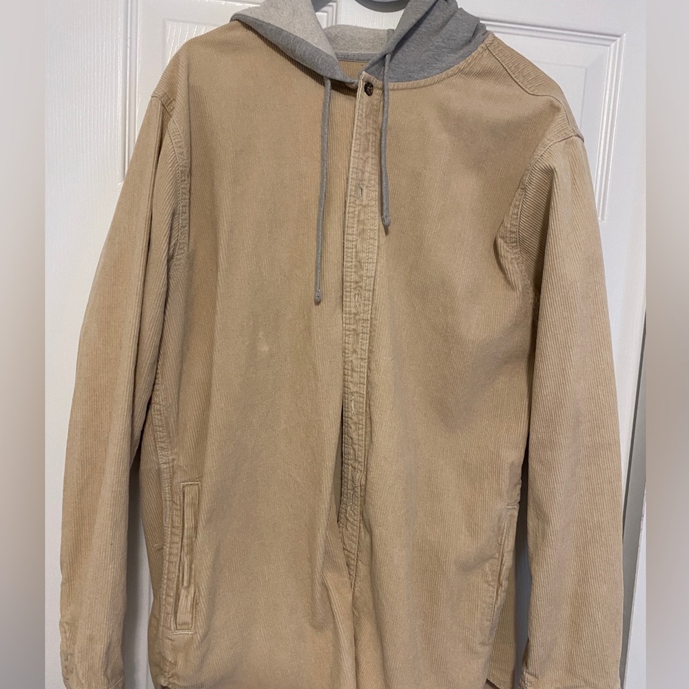 Hooded shirt men’s, size XL, beige - Picture 1 of 5